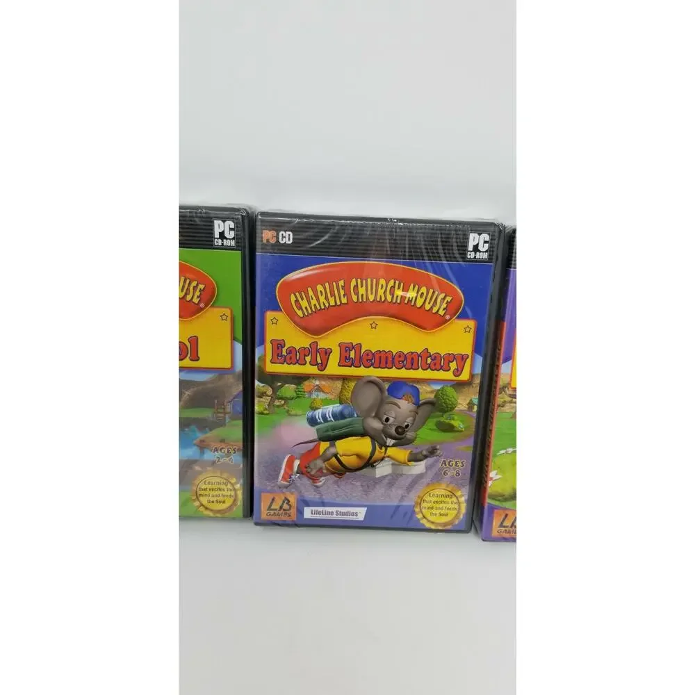 3 VTG Charlie Church Mouse PC CD Games Preschool Kindergarten Elementary NIP